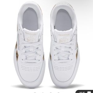 Reebok Club C Double sneakers in white and leopard 7.5